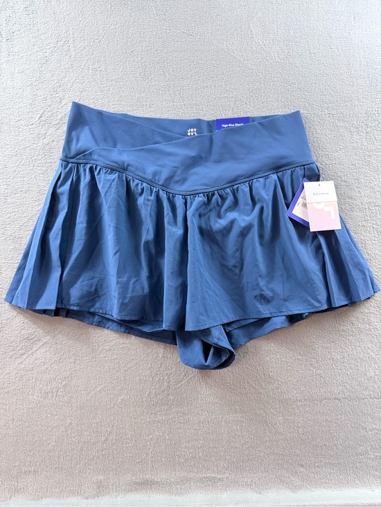 JoyLab Pants - JoyLab - Blue High-Waist Pleated Skort Shorts